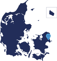Copenhagen Hub placed on map of Denmark